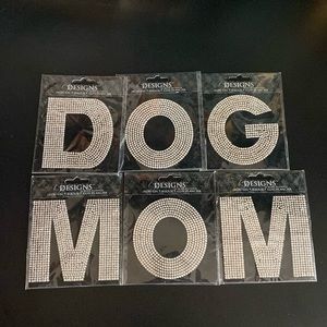 Dog Mom Iron on Rhinestone Letters